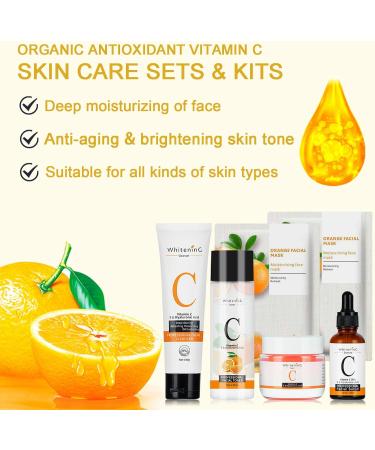 Vitamin C Skincare Gifts Set for Teenage Girls Skin Care Sets & Kits Womens Gift Sets with Cleanser-Toner-Cream-Serum-Mask Beauty Pamper Gifts for Women Gift Set for Firming&Control Oil Skincare - Buy Online on GoSupps.com