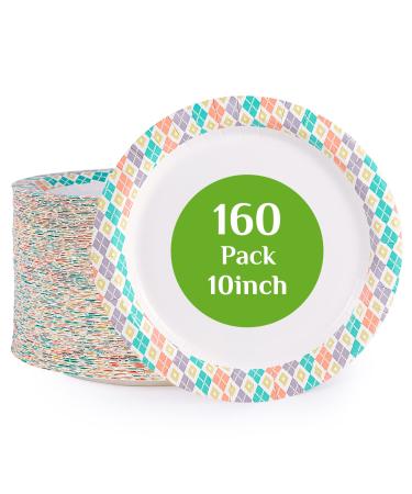 FOCUSLINE 10 Inch Paper Plates Easter 160 Count Disposable Paper Plates for Everyday Use Cut-Proof & Soak-Proof Coated Paper Dinner Plates Large Round 10" Paper Plates for Home Party Light Pink-10 inch-160pack - Buy Online on GoSupps.com