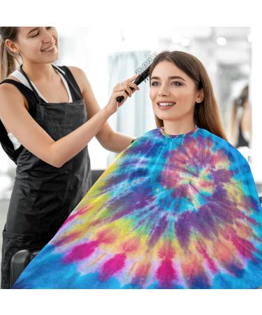 visesunny Barber Cape Tie Dye Swirl Design Polyester Hair Cutting Salon Cape Apron Anti-Static Haircut Water-Resistant Shaving Cloth Beard Shaving Bib Hairdressing Cape Multi3 L - Buy Online on GoSupps.com