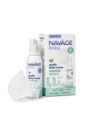 Navage Baby Micro-Mist Saline Inhaler - Saline Nasal Spray for Congestion Relief - Pediatrician Endorsed Baby Nasal Spray w/Mask & Quiet, Continuous Mist (2.8 oz)