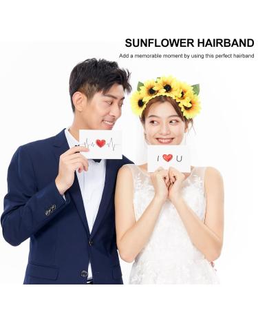 Lurrose Sunflower Headband | Floral Autumn Wreath Crown | Bridal & Halloween Hair Accessories - Buy Online on GoSupps.com