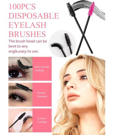 Yokilly 300PCS Disposable Mascara & Lip Wands Set - Makeup Tool Kit with Organizer Box (Black+Pink) - Buy Online on GoSupps.com