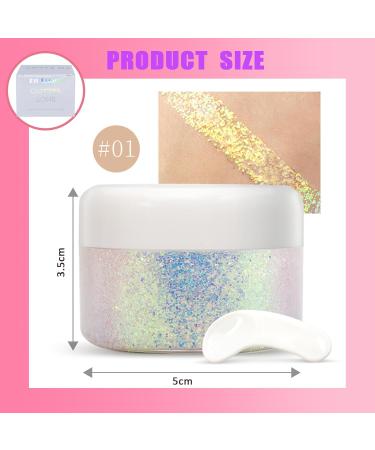  Sugeru Glitter gel for body eyeshadow hair and lips | Quick-drying waterproof long-lasting glitter makeup | Color-changing shimmering gel under light - Buy Online on GoSupps.com