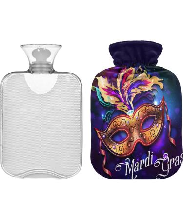 Mardi Gras Hot Water Bottle with Cover | 2L Heat Bottle for Pain Relief & Bed Warmer for Period Cramps - International Shipping - Buy Online on GoSupps.com