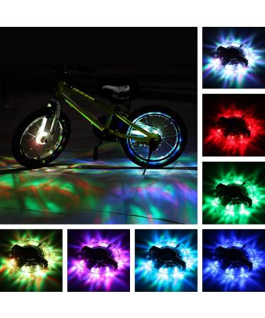 TINANA Rechargeable Bike Wheel Hub Lights Waterproof LED Cycling Spoke Lights 7 Color Bicycle Safety Warning Decoration Light for Kids and Adults Night Riding 2 Pack