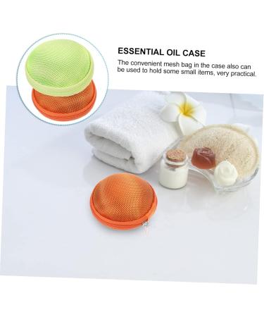 Gleavi 10 Pcs Essential Oil Storage Bags | Perfume & Nail Polish Organizer | Travel Case for Bottles | Light Green & Orange Design - Buy Online on GoSupps.com