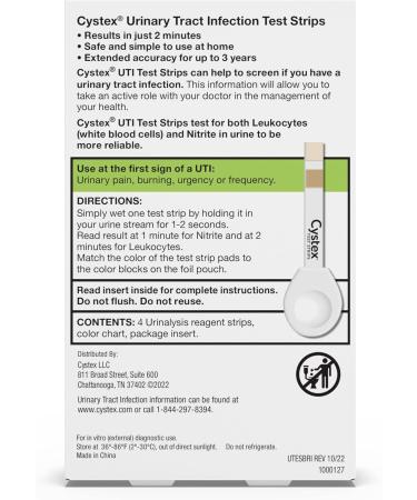Cystex Urinary Tract Infection Support Cranberry Prebiotic Supplement for UTI Protection & Urinary Health Maintenance D-Mannose & Vitamin C 7.6 oz (2 Pack) + Cystex Urinary Tract (UTI) Test Strips for Women & Men FSA HSA  - Buy Online on GoSupps.com