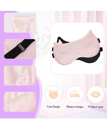 Buy Cat Silk Sleep Mask - 2 Pack Cute Satin Eye Masks for Kids Adjustable Blindfold for Girls & Boys - Perfect for Sleep & Party Games - Buy Online on GoSupps.com