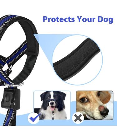 Adjustable Barkless Soft Dog Muzzle for Medium & Large Dogs - No Pulling Comfortable Fit Easy Control for Walks - Blue L (Snout 9.5-14) - Buy Online on GoSupps.com