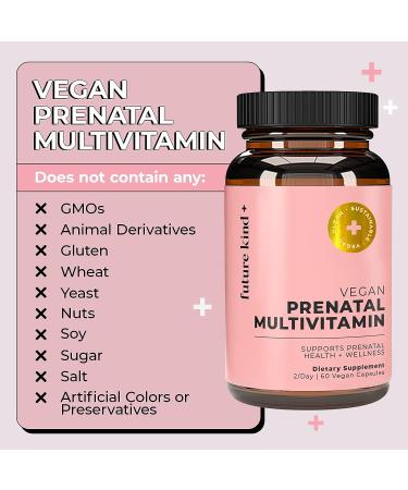 Future Kind Vegan Prenatal Vitamin (60ct) with DHA & Folate | Glass Bottle Citrus Scented Supplement for Women - Gluten-Free Non-GMO - Buy Online on GoSupps.com