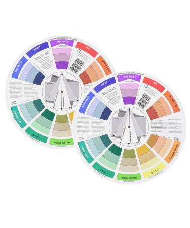 Color Mixing Guides  2set 9in Creative Color Wheel Paint Mixing Learning Guide Art Class Teaching Tool for Makeup Blending Painting