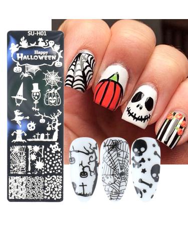 Beiling Halloween Nail Stamping Kit - Ghost, Pumpkin, Skull, Bone Patterns, 8 Piece Set - Buy Online on GoSupps.com