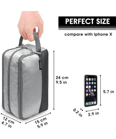 WANDF Water-Resistant Nylon Travel Toiletry Bag for Men and Women - Lightweight Dopp Kit (A-Grey) - Buy Online on GoSupps.com