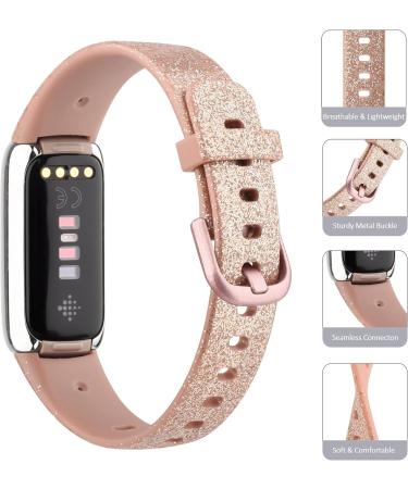 3 Pack Soft Silicone Sport Bands for Fitbit Luxe Women - Wine Red/Rose Gold/Shiny Rose Gold - Buy Online on GoSupps.com