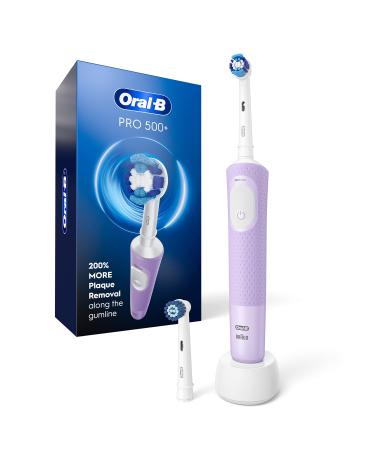 Oral-B Pro 500 + Electric Toothbrush with (2) Brush Head Rechargeable Lilac Purple (Packaging May Vary) Lilac Toothbrush