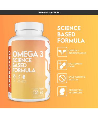 WFN Approved Omega 3-2000mg - 120 Capsules - High Dosage Fish Oil - Premium Fish Oil - 1500mg EPA DHA per Serving - Made in Germany - Tested in an External Lab - Buy Online on GoSupps.com