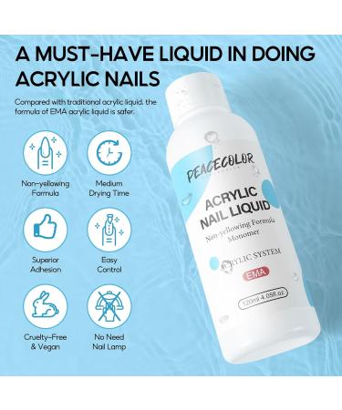 PEACECOLOR Manicure Kit Acrylic Liquid Nail 120ML Professional Acrylic Liquid Monomer EMA PB01-012 - Buy Online on GoSupps.com