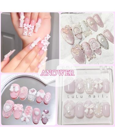 Shop 3D Nail Charms & Rhinestones | Multi Color Bow Moon Heart & Star Nail Art | Flatback Pearl & Crystal Gems | DIY Nail Accessories - Color Set 1 - Buy Online on GoSupps.com