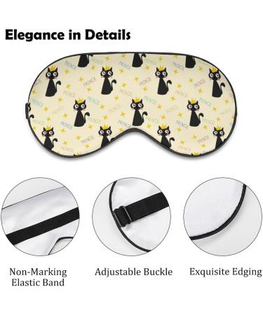 Cute Black Cat Crown Sleep Mask Blindfold | Adjustable Strap, Blocks Light for Travel & Nap | Men Women - Buy Online on GoSupps.com