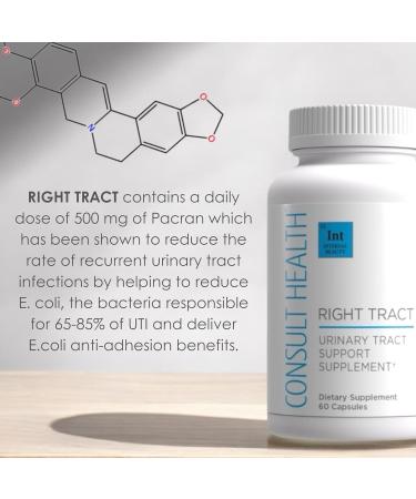 Consult Beaute Right Tract - PACran Natural Cranberry Fruit Supplement for UTI Avoidance and Relief Urinary Tract and Bladder Health - Clinically Studied Ingredients - D-Mannose Pills - 60 Count - Buy Online on GoSupps.com