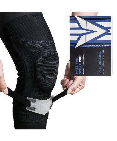 3PC Knee Brace Set  Built-in Full Leg Compression Sleeve Knee Pain Relief & Patella Stabilizer Knee Brace Support for Hiking  Soccer  Basketball  Running  Jumpers Knee  Tennis  Volleyball & Squats Black-A Large