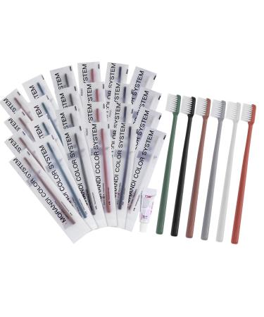 Disposable toothbrush disposable toothbrush and toothpaste hotel toothbrush set individually packaged 6 colors tender and practical suitable for hotel at home camping travel (60 pieces)