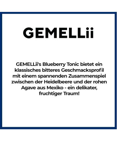 GEMELLii Blueberry Tonic Water - 4x200ml Bottles | Natural Ingredients | Sweetened with Agave Syrup | Made in Italy - Buy Online on GoSupps.com