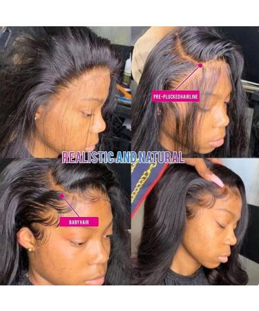 Aaliweya 5x5 HD Lace Closure Human Hair Wig Body Wave 22 inch - Natural Black - Pre Plucked with Baby Hair - 150% Density - Buy Online on GoSupps.com