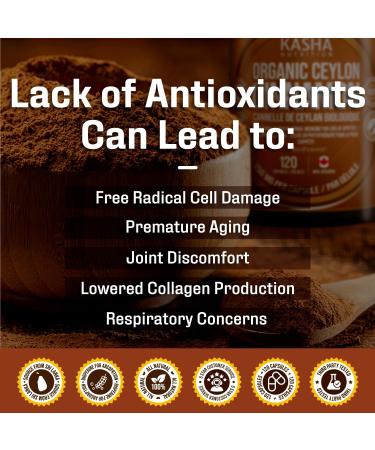 New! Kasha Nutrition Organic Ceylon Cinnamon 2250 mg per day with Bioperine for Absorption | 750 mg per Capsule Industry Strongest | Antioxidant & Loss of Appetite | Sri Lanka Organic Ceylon Cinnamon Powder Capsules | Cinnamon Supplement with Bioperine fo - Buy Online on GoSupps.com