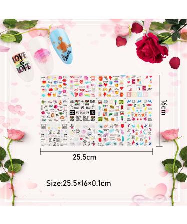 Gay Pride Nail Art Stickers - 12 Sheets Water Transfer Decals for Valentines Day Manicure Decor - LGBT Love Slogan Designs for Women and Girls - Buy Online on GoSupps.com