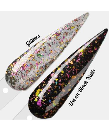 Sparkle Holographic Chameleon Glitter Dip Powder Nail Kit | 6 Colors + Opal Foils | Easy for Starters | Perfect for White & Black Nail Art | SG063 - Buy Online on GoSupps.com