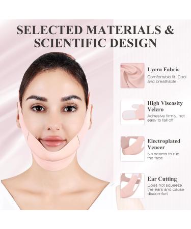 Adjustable Chin Strap for Sleeping - Jawline Shaper & Face Slimming V Line Mask | Pink - M - Buy Online on GoSupps.com