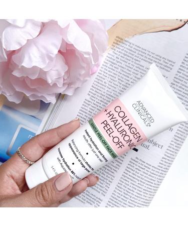 Advanced Clinicals Collagen + Hyaluronic Acid Anti-Aging Peel-Off Face Mask - Hydrating, Tightening & Firming - Vegan Formula for Smooth Wrinkles, Pores & Even Skin Tone - 3.4 Fl Oz - Buy Online on GoSupps.com