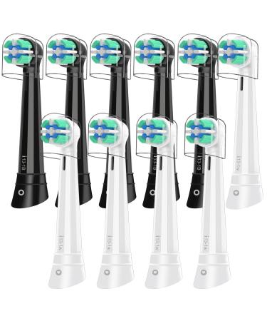 Toothbrush Replacement Heads Compatible with Oral-B iO 2/3/4/5/6/7/8/9/10 Series Electric Toothbrush Black/White Brush Heads 10Pack Blackwhite