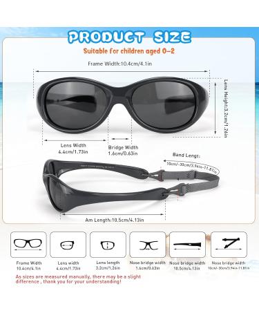 Hifot Polarized Baby Sunglasses UV Protection for Boys and Girls | Flexible Non-Folding Toddler Shades, Grey, Ages 6 months - 2 years - Buy Online on GoSupps.com