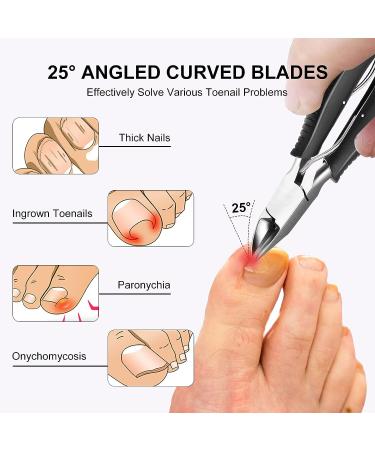 Professional Toenail Clippers for Seniors - Heavy Duty, Non-Slip Handle, Sharp Curved Grooming Tool for Thick & Ingrown Nails - Buy Online on GoSupps.com