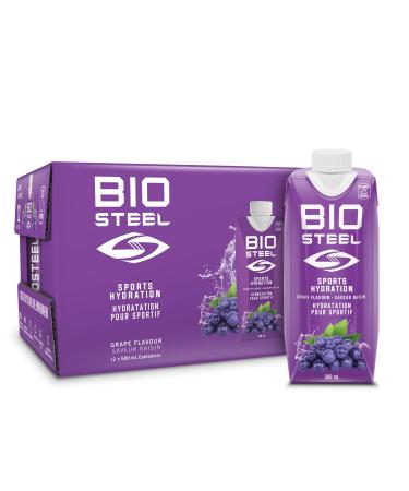 BioSteel Sports Drink Great Tasting Hydration with 5 Essential Electrolytes Grape Flavour 16.7 Fluid Ounces 12-Pack