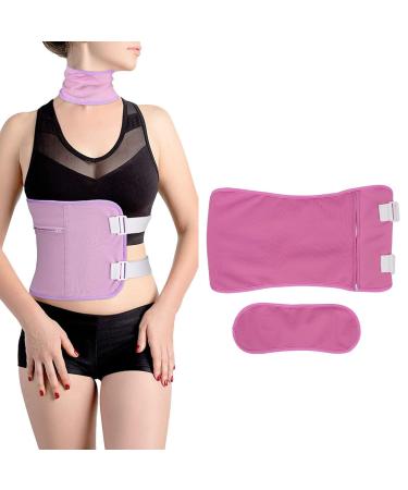 2 Piece Organic Castor Oil Pack Set Adjustable Reusable Washable Organic Castor Oil Waist Neck Pack Purple