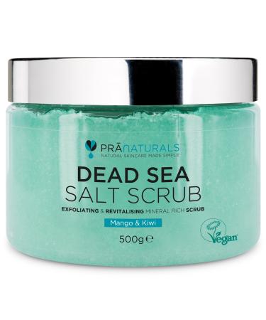 PraNaturals Revitalising Dead Sea Body Scrub 500g Nourishing Skin Exfoliating Salt Scrub Rich in Natural Minerals for All Skin Types Enriched with Mango & Kiwi Fruit Scent 500 g (Pack of 1)