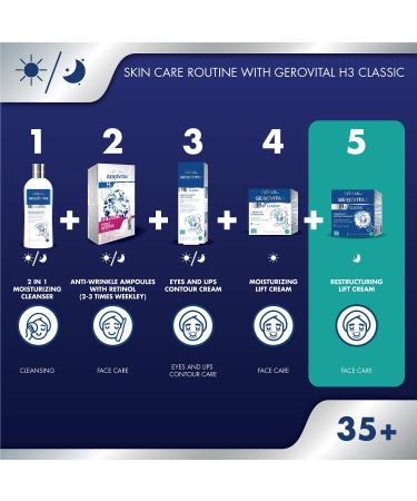 GEROVITAL CLASSIC Night Cream - Restructuring Lifting Face Cream with Hyaluronic Acid & Vitamin E | Anti-Aging Moisturizer for Wrinkles - 50 ml - Buy Online on GoSupps.com