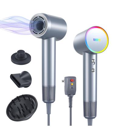 YASHE Hair Dryer 110 000 RPM Professional Negative Ionic Hair Dryer with Diffuser 1400W High-Speed Brushless Blow Dryer for Fast Drying Low Noise for Home and Travel Blue