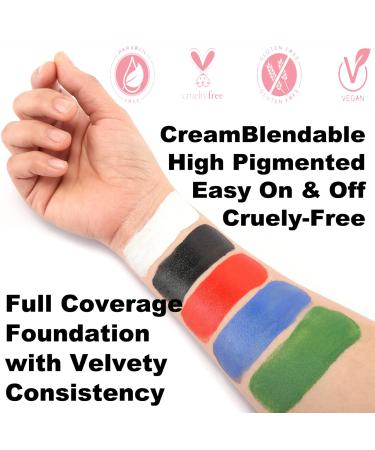 CCBeauty White Face and Body Paint Stick Set for Halloween Costume Parties - Non-Toxic Cream Blendable Foundation Makeup - Buy Online on GoSupps.com
