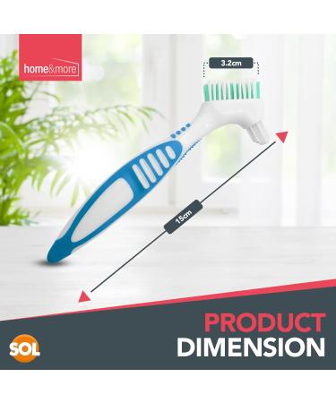 4pk Denture Toothbrush with Soft Bristles and Easy Grip Handle | Dual Angled Brush Heads for Denture Cleaning | Retainer Brush for Retainers | Includes SOL Sticker - Buy Online on GoSupps.com