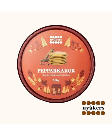 Nyakers Pepparkakor Vegan Ginger Snap Cookies - Dairy-Free Gourmet Snacks - Holiday Food Gift (10.58oz) - Buy Online on GoSupps.com