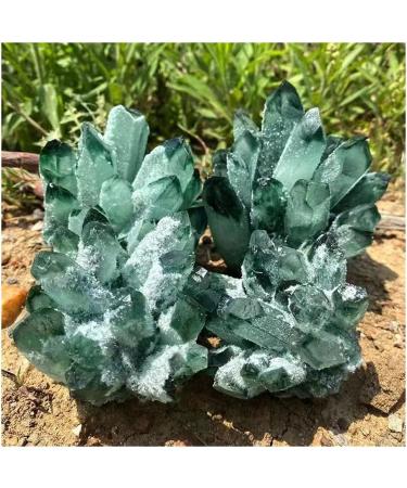 for Natural Green Ghost Phantom Quartz Crystal Cluster Rock Stones and Crystals Specimen Home Decor Full of Texture - Buy Online on GoSupps.com