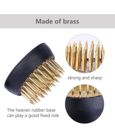 Metal Flower Frogs Round Arranger Set - 7 Pcs Floral Arrangement Pin Holder for Plant Decoration - Gold (1.3 Inch & 2 Inch) - Buy Online on GoSupps.com