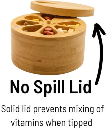 Daily & Weekly Pill Organizer - Double Capacity Wooden Medicine Holder for Travel & Vitamins - Buy Online on GoSupps.com