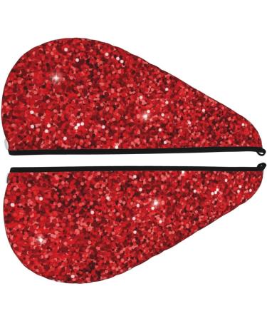 Red Glitter Microfiber Hair Towel - Super Absorbent Coral Velvet Wrap for Long Curly & Thick Hair | Quick Dry Hair Cap for Women - Buy Online on GoSupps.com