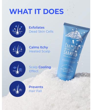 CRAZY SKIN Antarctica Sea Salt Scalp Ice Shampoo | Clarifying & Exfoliating for Healthy Hair Growth | 250ml for Dry Itchy & Oily Scalp - Buy Online on GoSupps.com