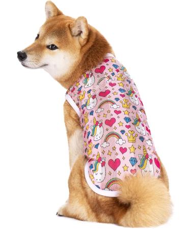 Pet Clothing for Summer - Breathable Cool Dog T-Shirt & Vest (XXL Rainbow) | Sun Protection for Medium & Large Dogs - Buy Online on GoSupps.com